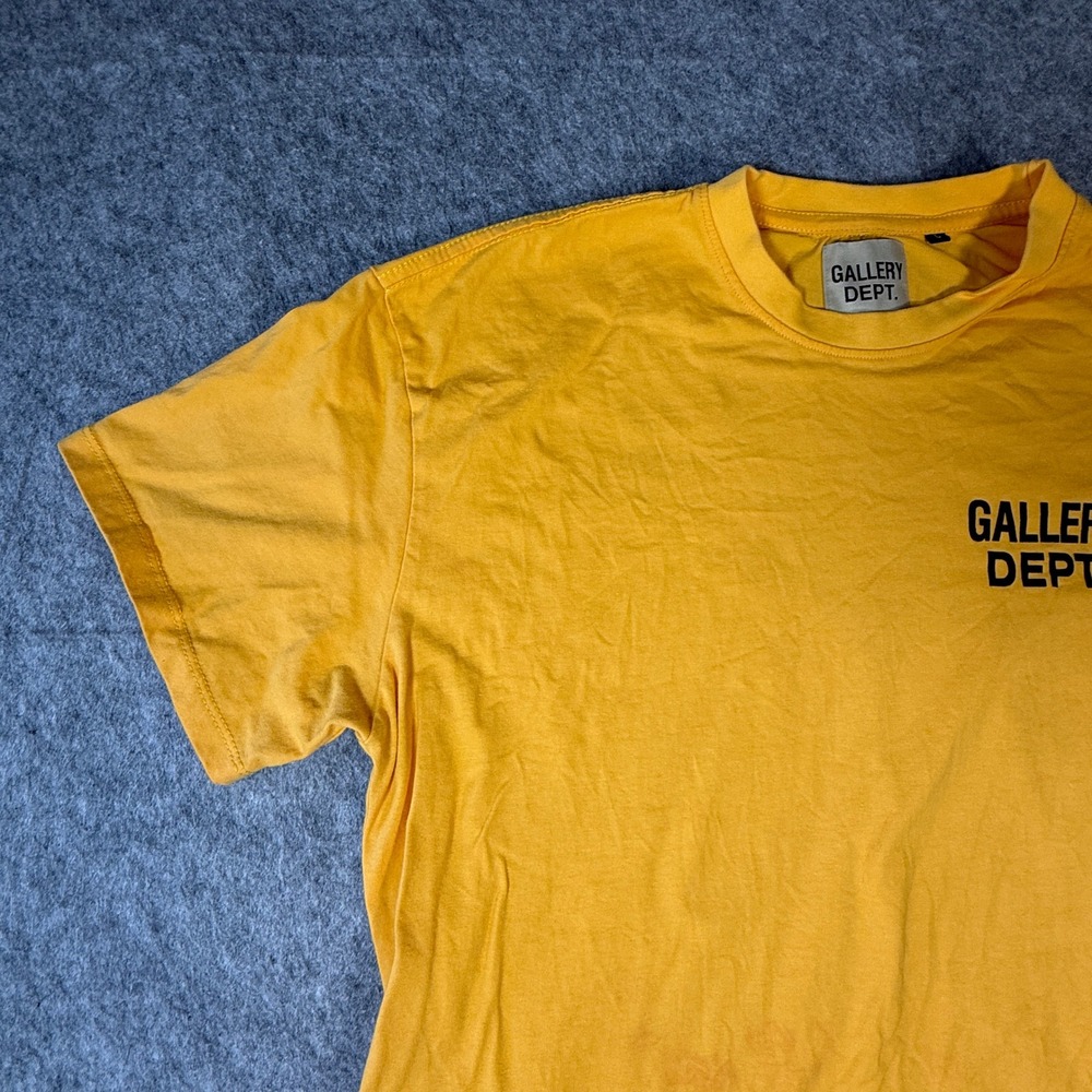 Gallery Dept T-Shirt Mens L Yellow Short Sleeve Hollywood CA Graphic Tee - Picture 3 of 8